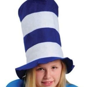 Blue and White Striped Tall Hat Halloween